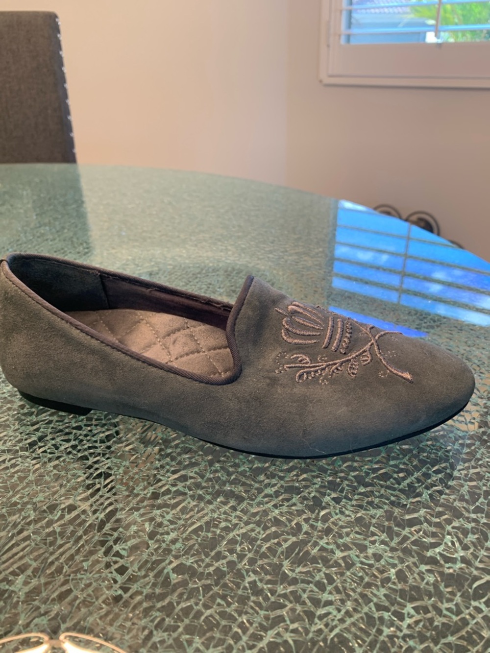 Vionic Embroidered Suede Slip-On Loafer